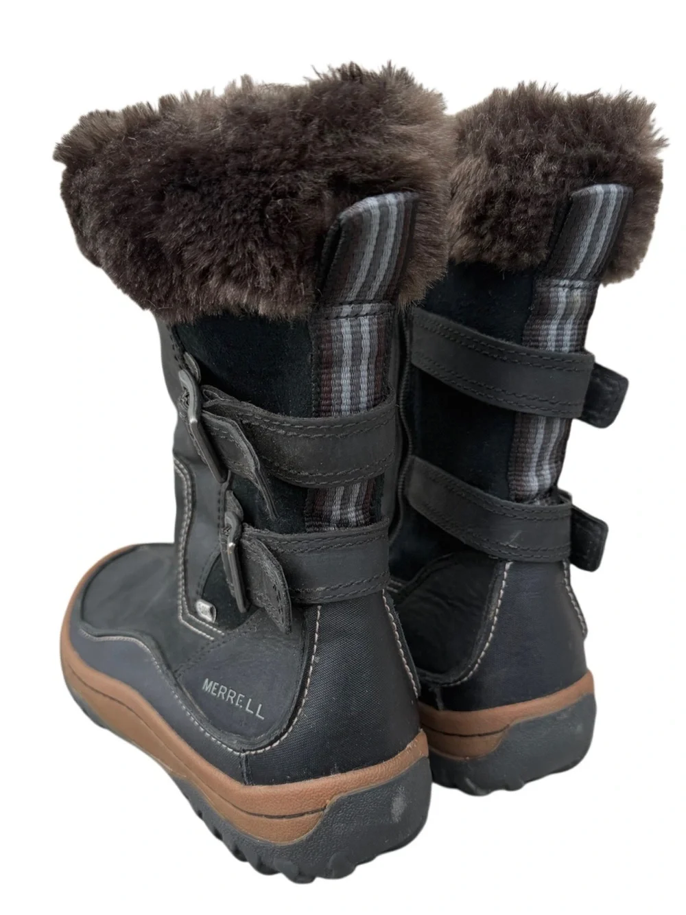 Women’s Merrell Decora Chant Waterproof Boot Sz 10 Leather Pig Suede Winter Snow